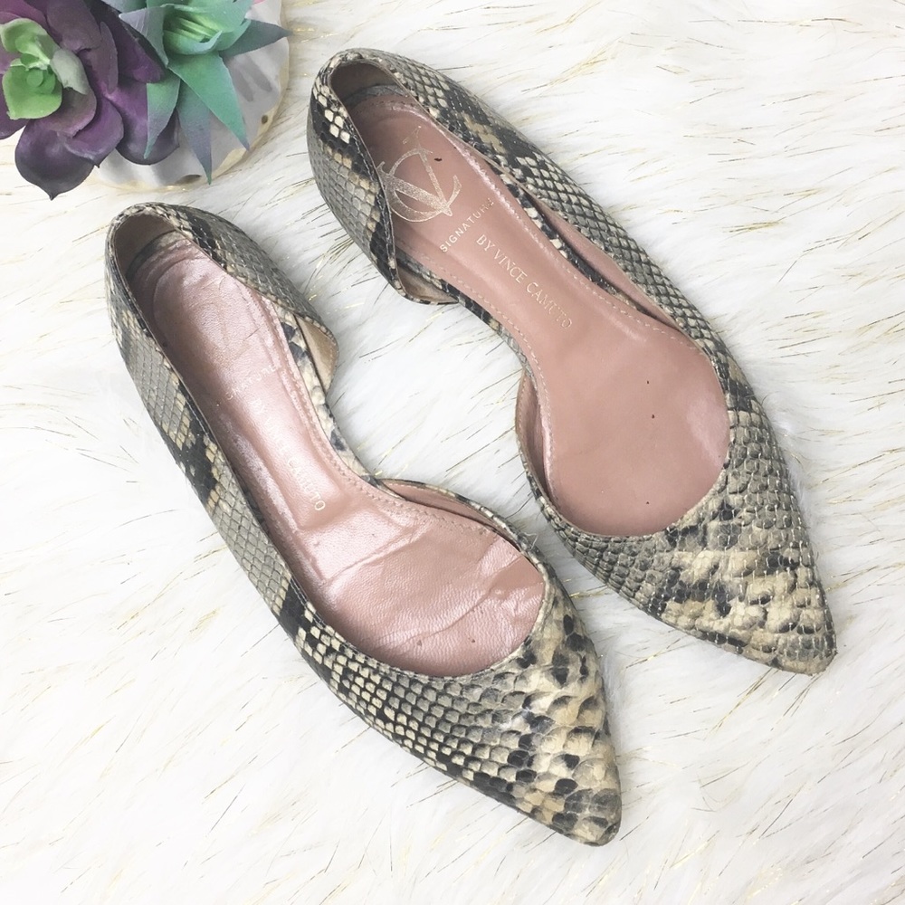 VC signature Vince Camuto• d'orsay snakeskin flats